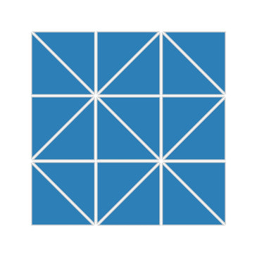 3" Triangle Sheeted - Quadrant Original Ceramic Mosaic Tile in Aegean Sea Matte