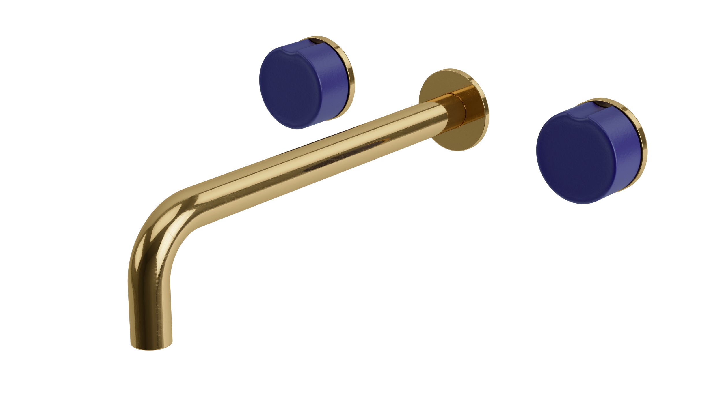 Foundry Two Handle Wall Mount 10" Lavatory Faucet with Groove Ceramic Knob Handles
