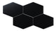 Elongated Hexagon Natural Press Ceramic Tile in Bone Black Matte