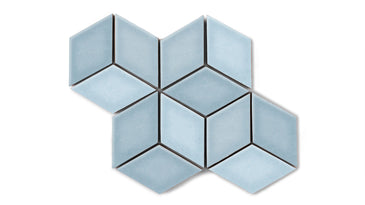 Small Diamond Sheeted - Escher Original Ceramic Mosaic Tile in Crater Lake Gloss