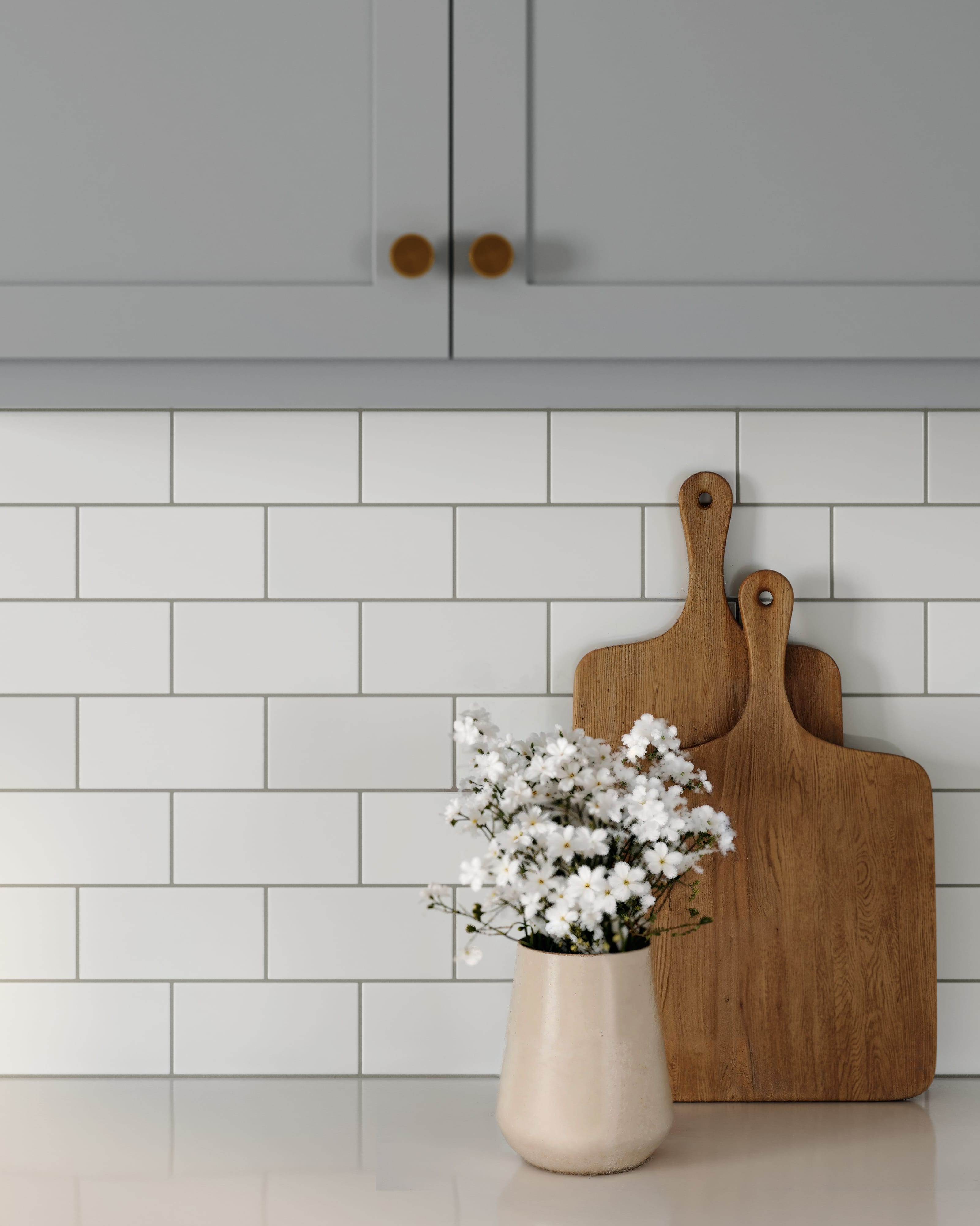 Quick Ship 3x6 Natural Press Ceramic Tile in Cloud Cover Gloss
