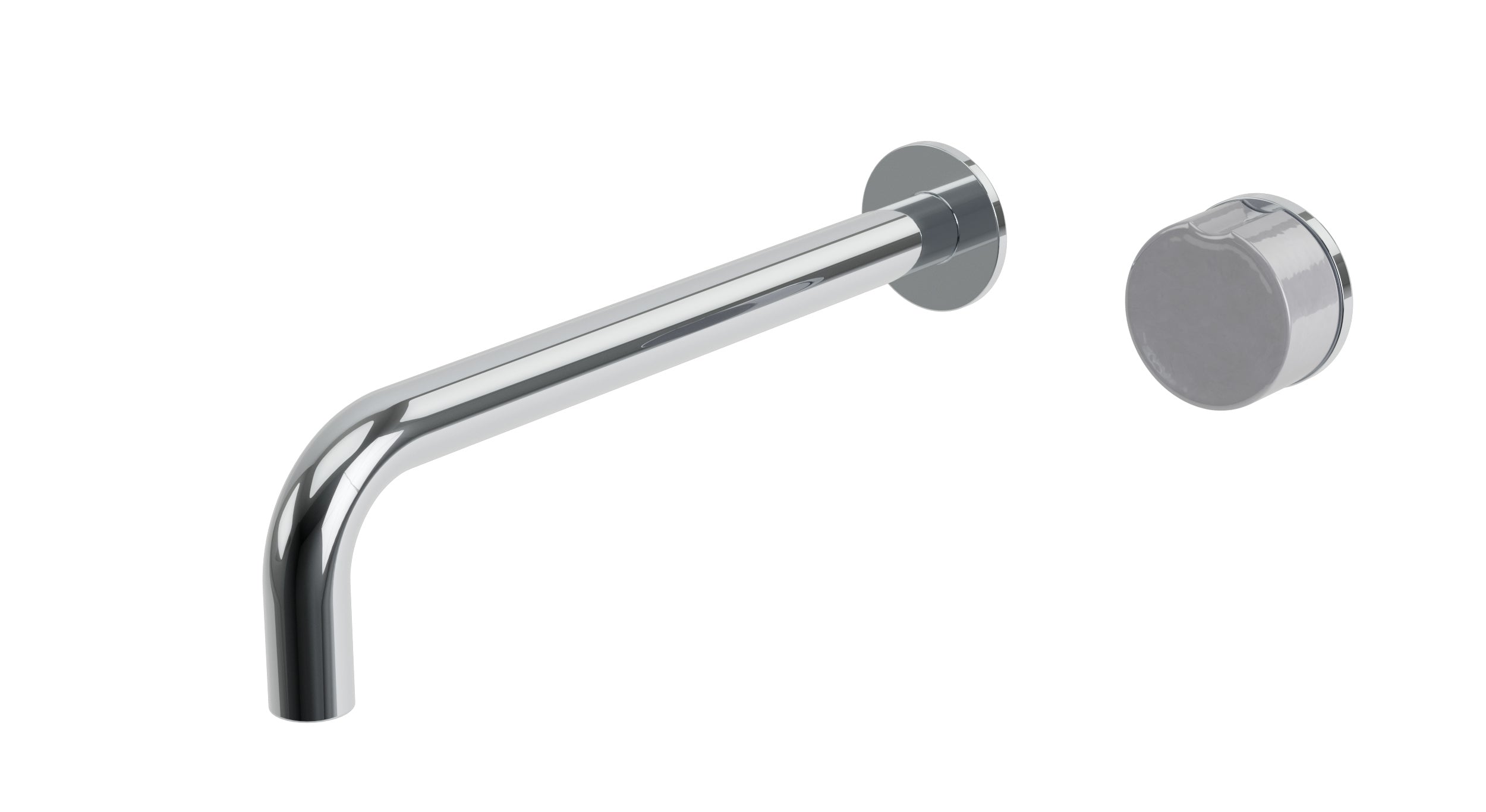 Foundry One Handle Wall Mount 10" Lavatory Faucet with Groove Ceramic Knob Handle in Polished Chrome