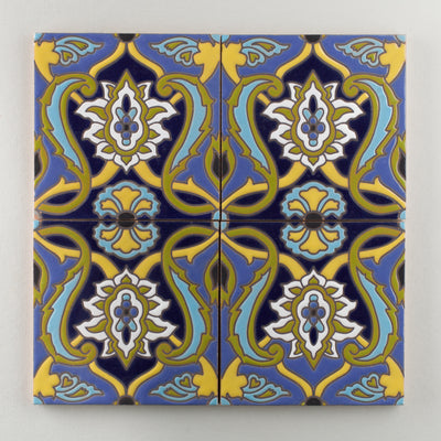 6x6 Handpainted Sample Almeria  in Cool Motif
