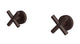 Contour Two Handle Wall Mount Bath Trim with Soft Cross Handles in Architectural Copper