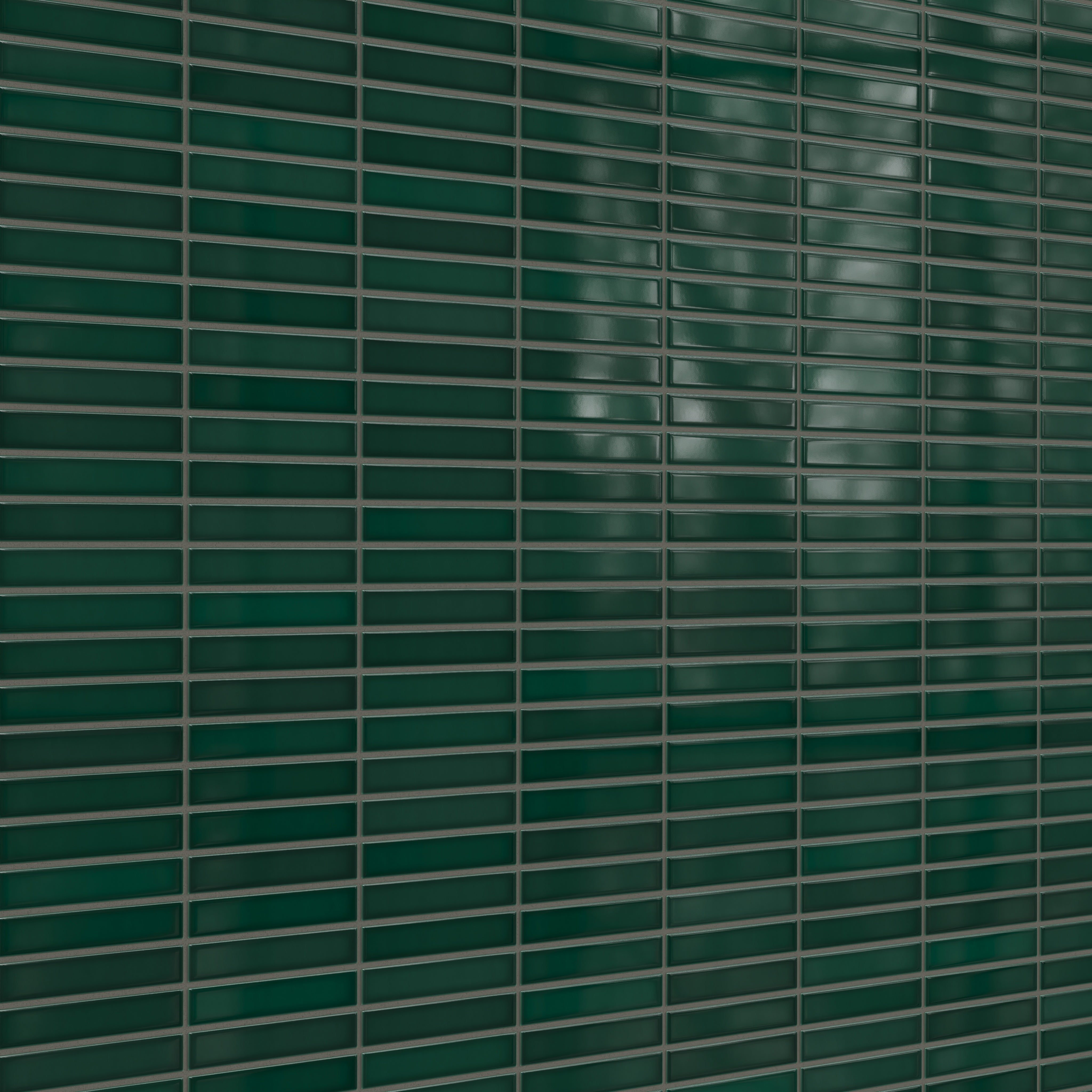 1x6 Straight Set Sheeted Original Ceramic Mosaic Tile in Evergreen Gloss