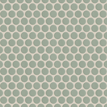 Penny Round Sheeted Original Ceramic Mosaic Tile in Rosemary Matte