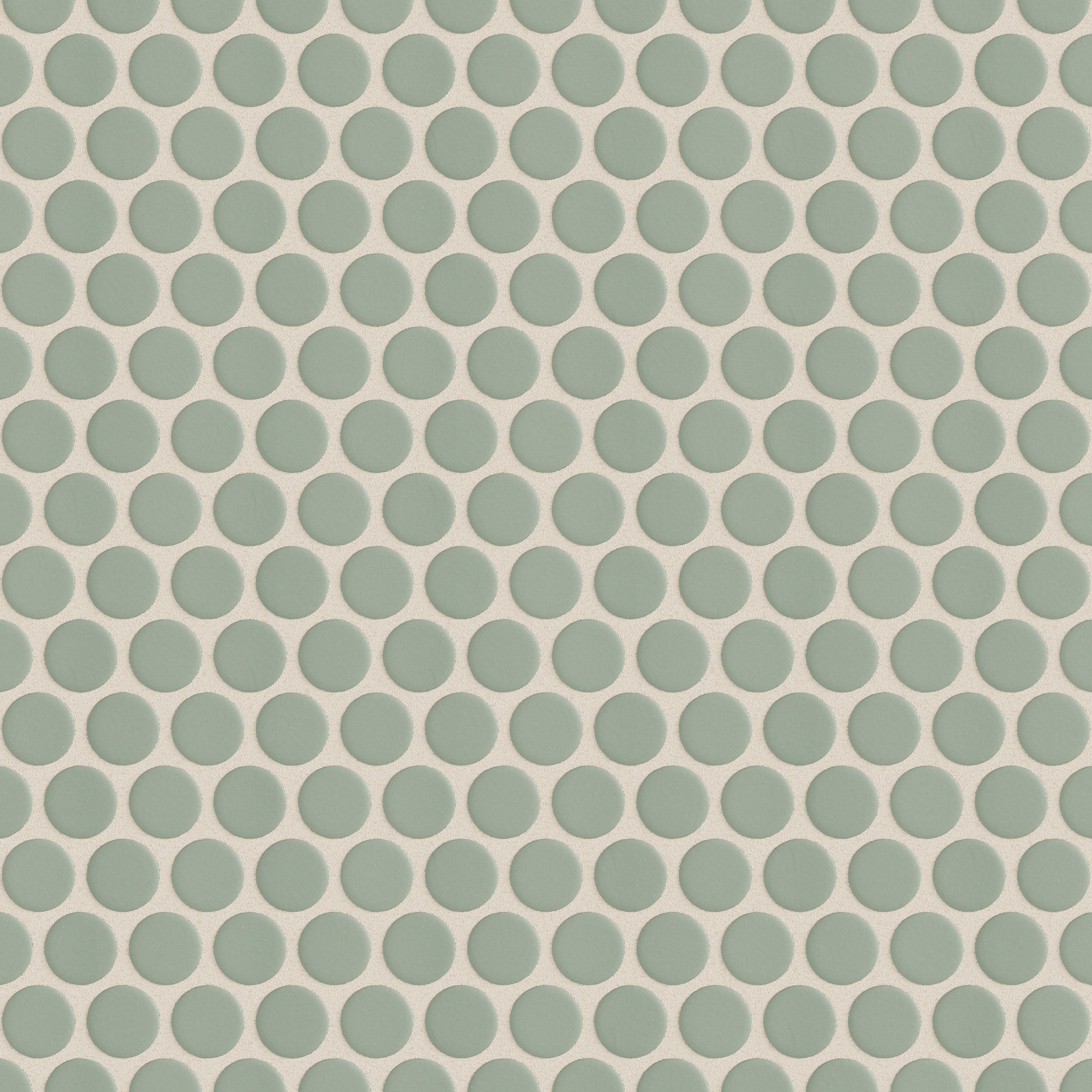 Penny Round Sheeted Original Ceramic Mosaic Tile in Rosemary Matte