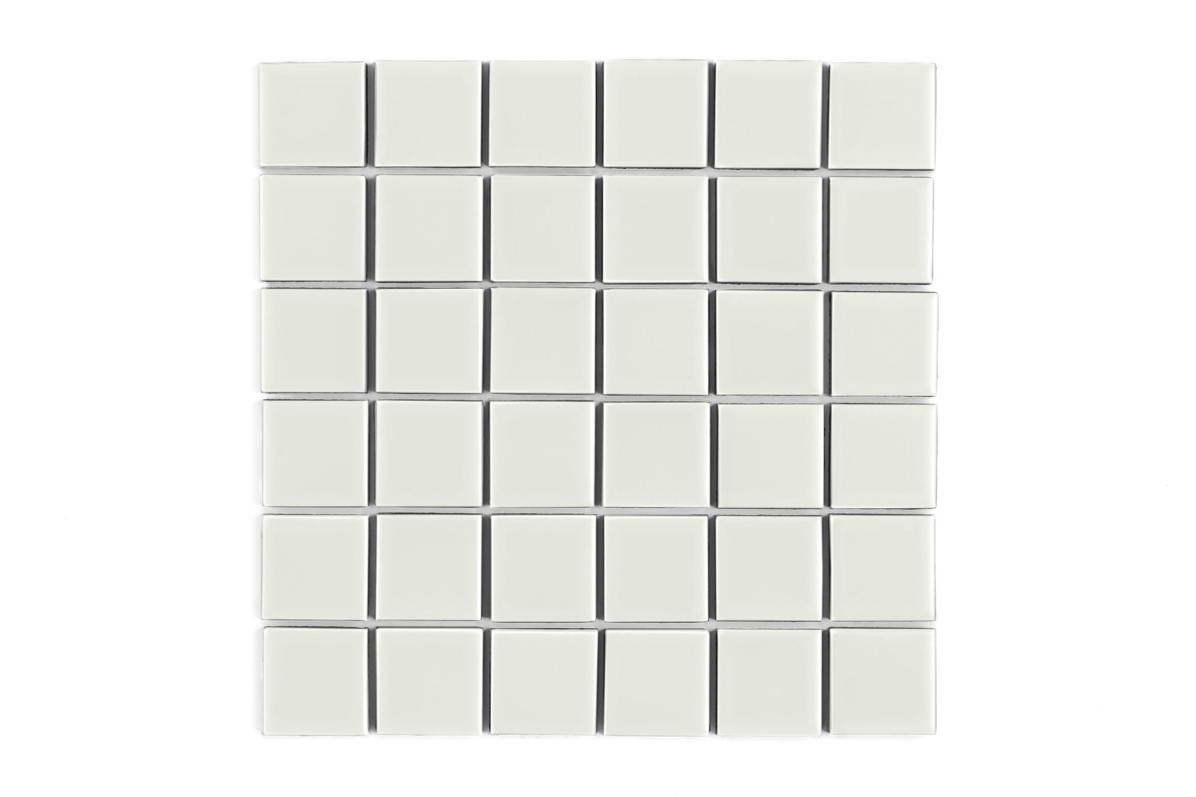 2x2 Straight Set Sheeted Original Ceramic Mosaic Tile in Limewash Matte