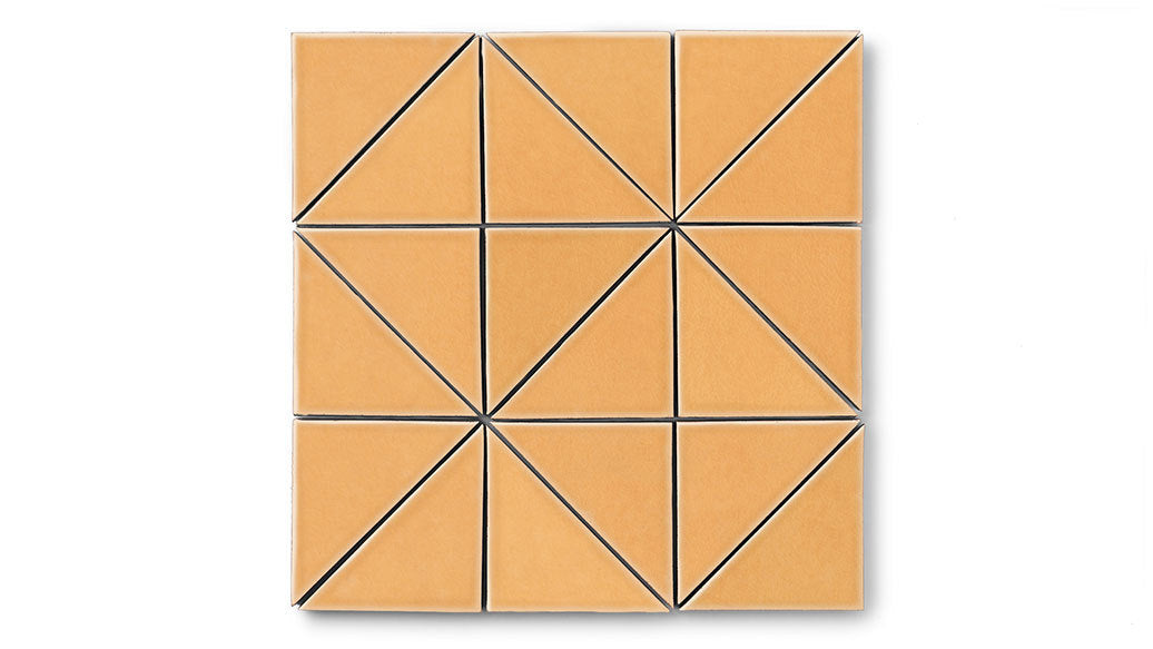4" Triangle Original Ceramic Tile in Koi Gloss