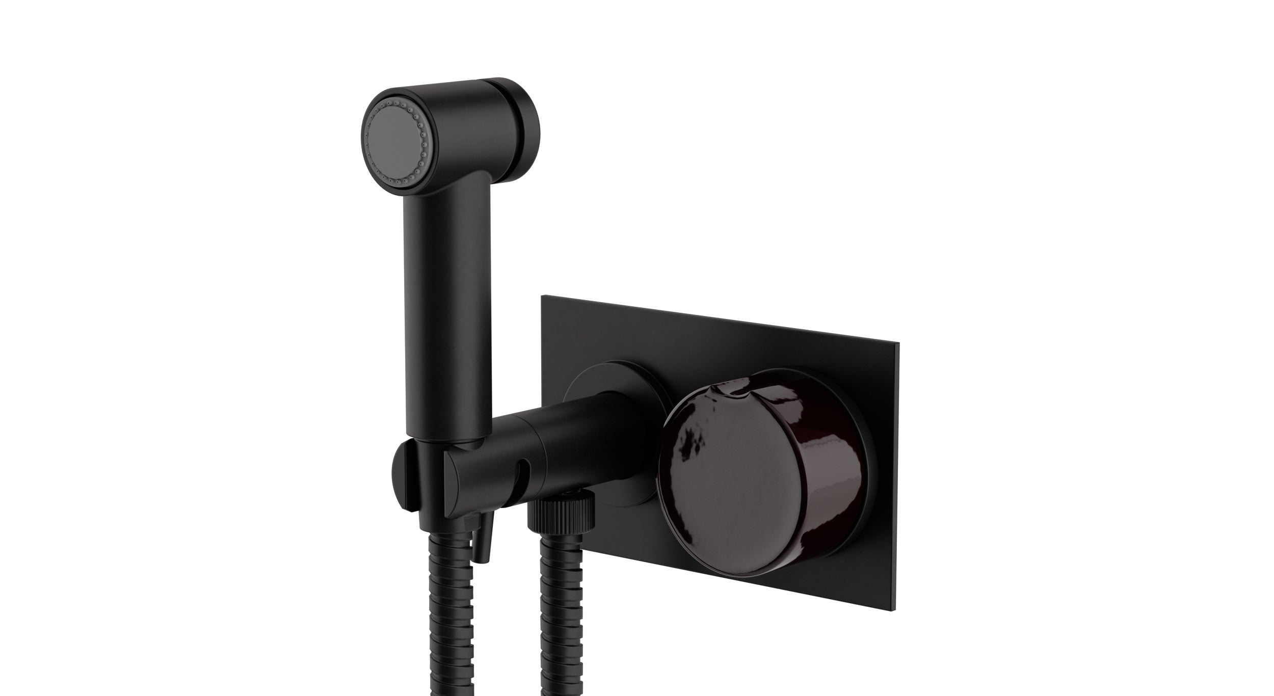 Foundry One Handle Wall Mount Bidet Trim with Groove Ceramic Knob Handle in Oil Rubbed Bronze