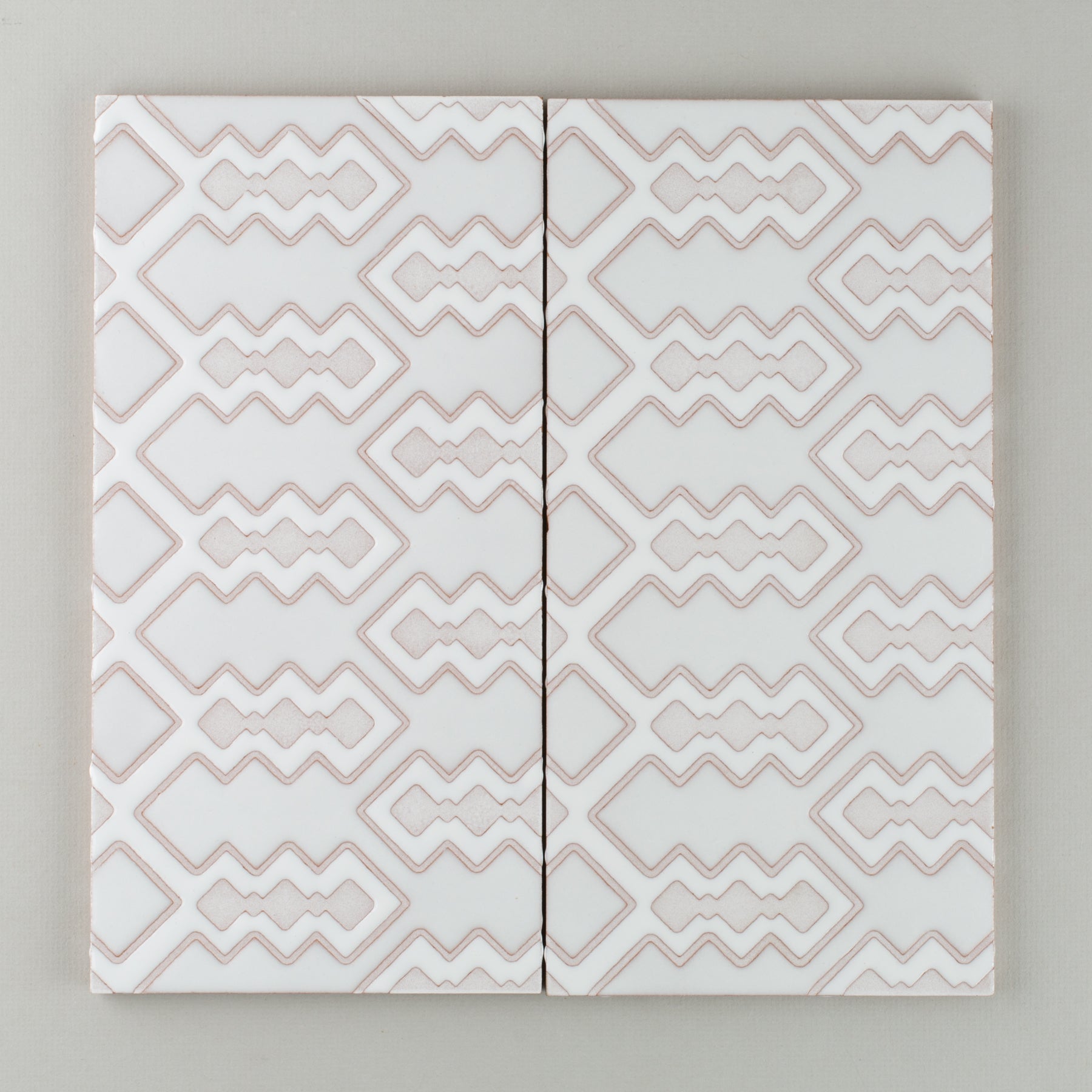 6x12 Handpainted Tile Marrakech Lace in White Motif