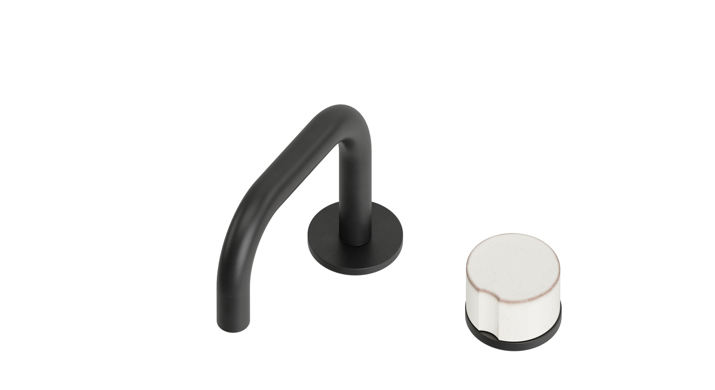 Foundry One Handle Deck Mount Squaretop Lavatory Faucet with Groove Ceramic Knob Handle in Oil Rubbed Bronze
