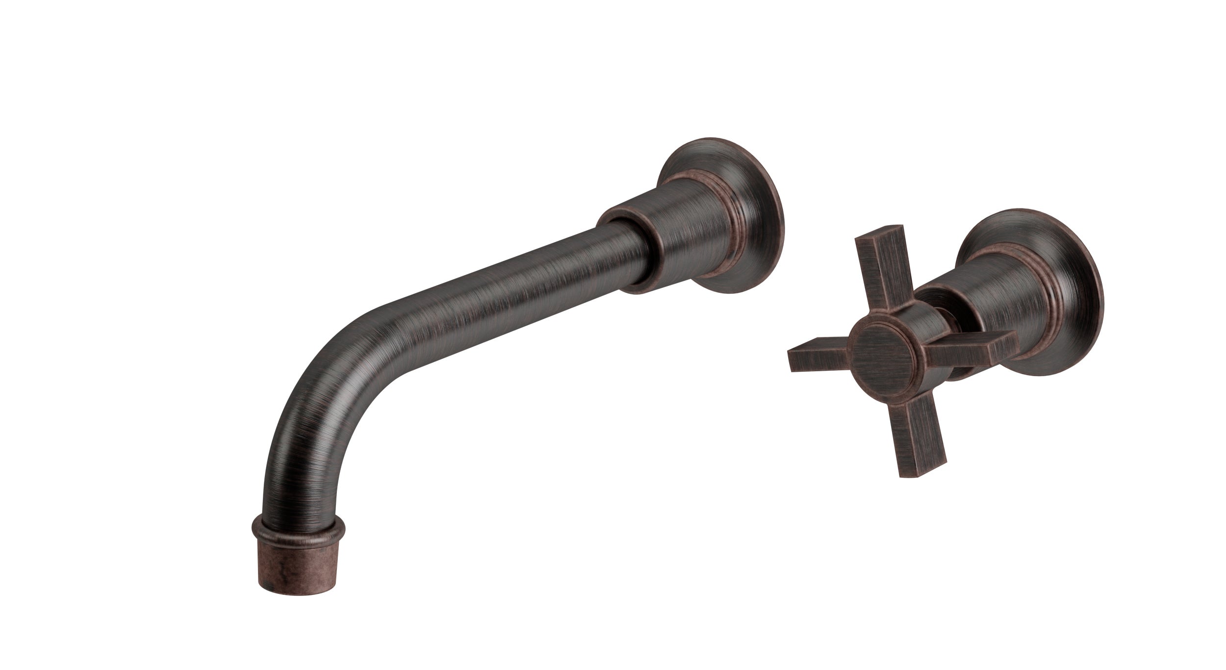 Emerson One Handle Wall Mount 8.25" Lavatory Faucet with Defined Cross Handle in Antique Bronze