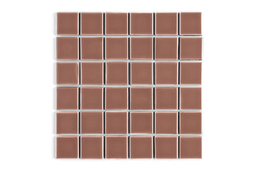 2x2 Straight Set Sheeted Original Ceramic Mosaic Tile in Mauve Gloss