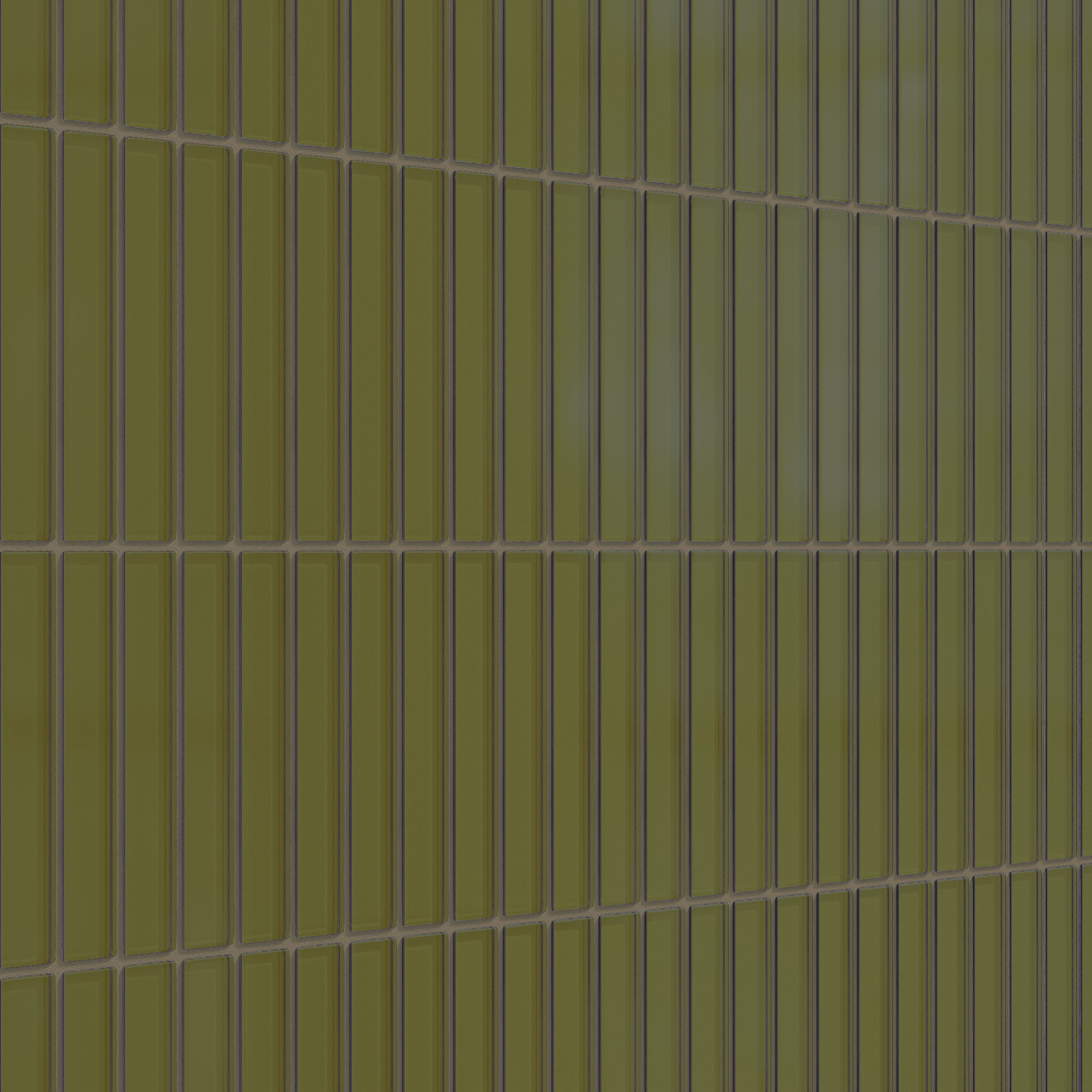 1x6 Straight Set Sheeted Glass Mosaic Tile in Cormorant Matte