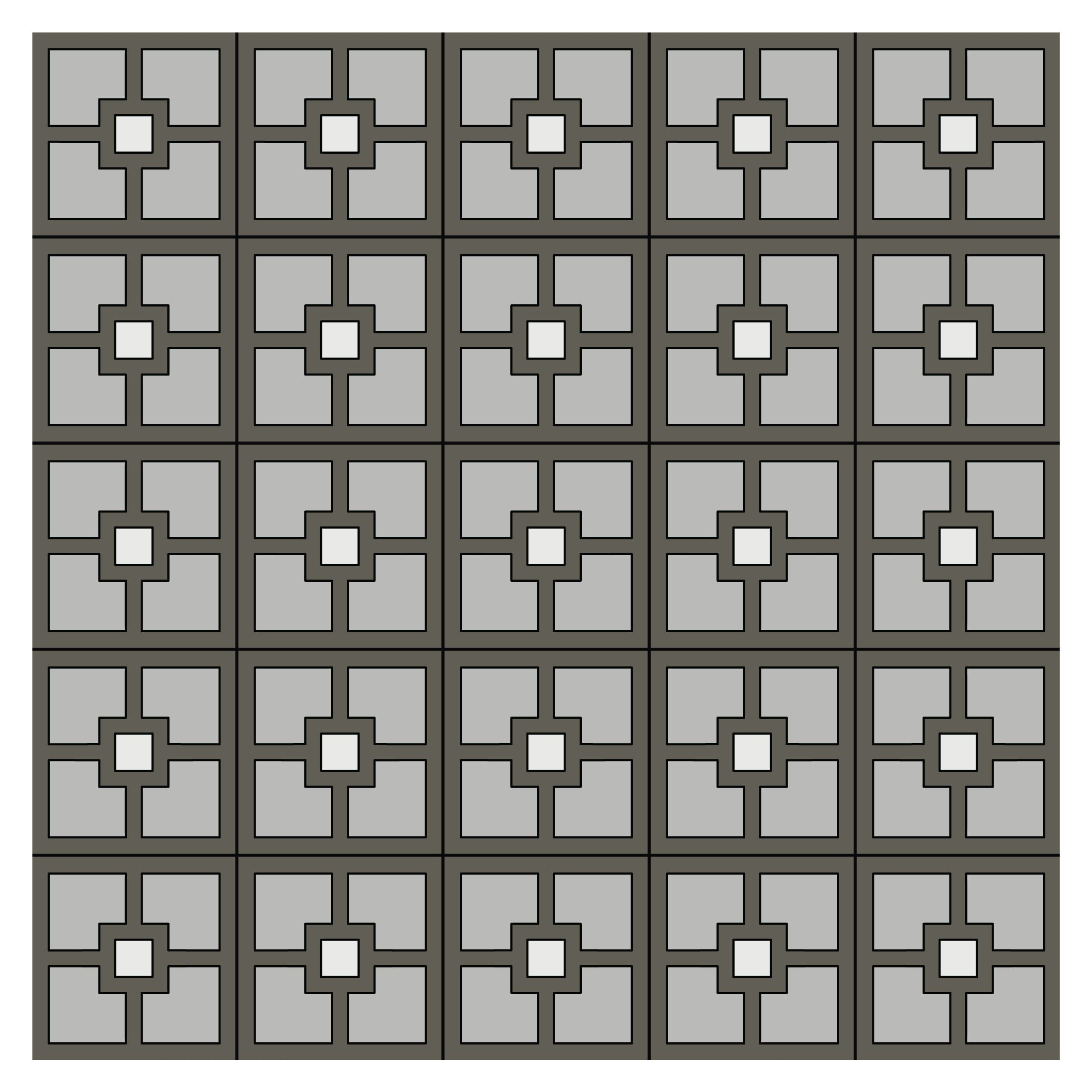 8x8 Handpainted Tile Seattle in Grey Motif