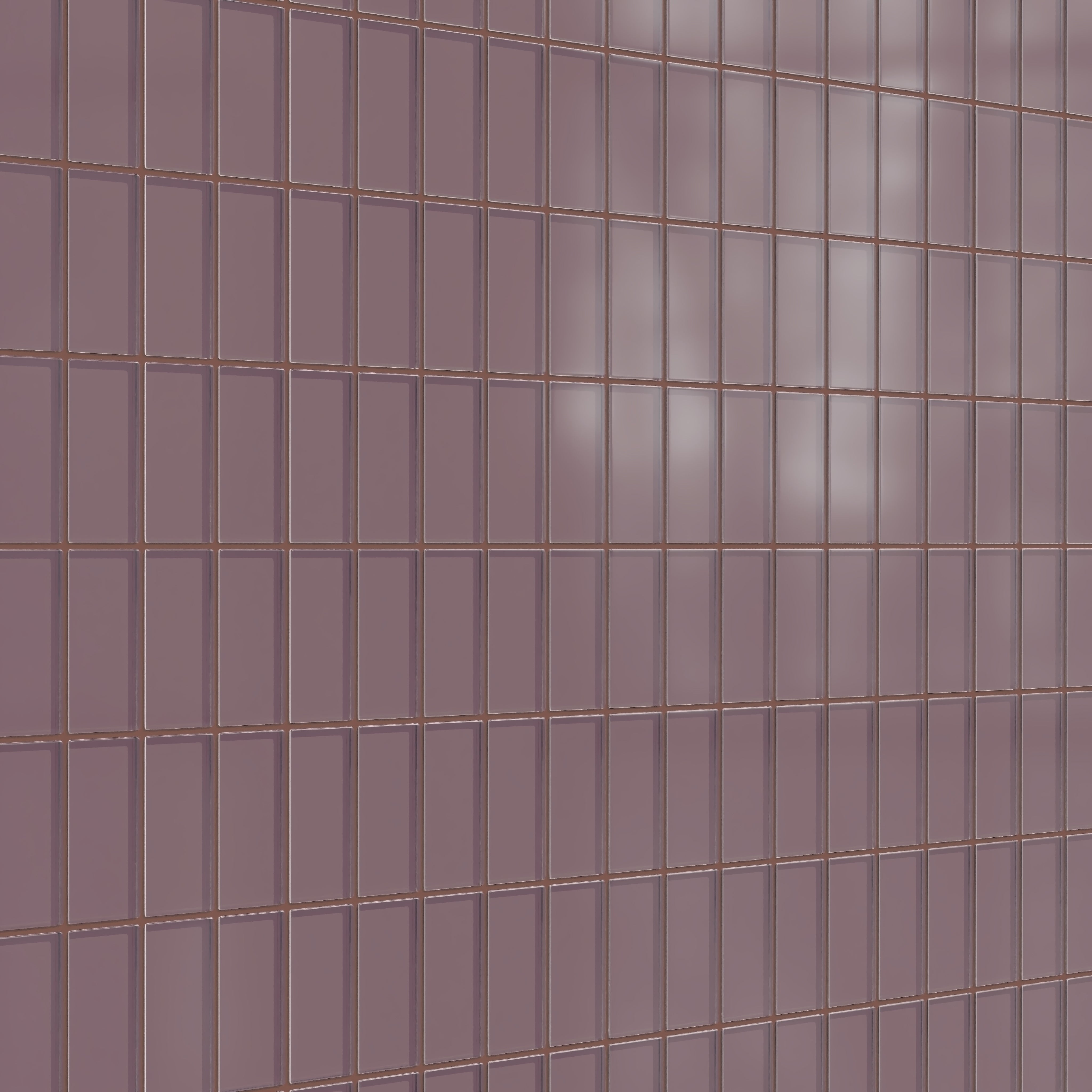 2x4 Straight Set Sheeted Glass Mosaic Tile in Crane Matte