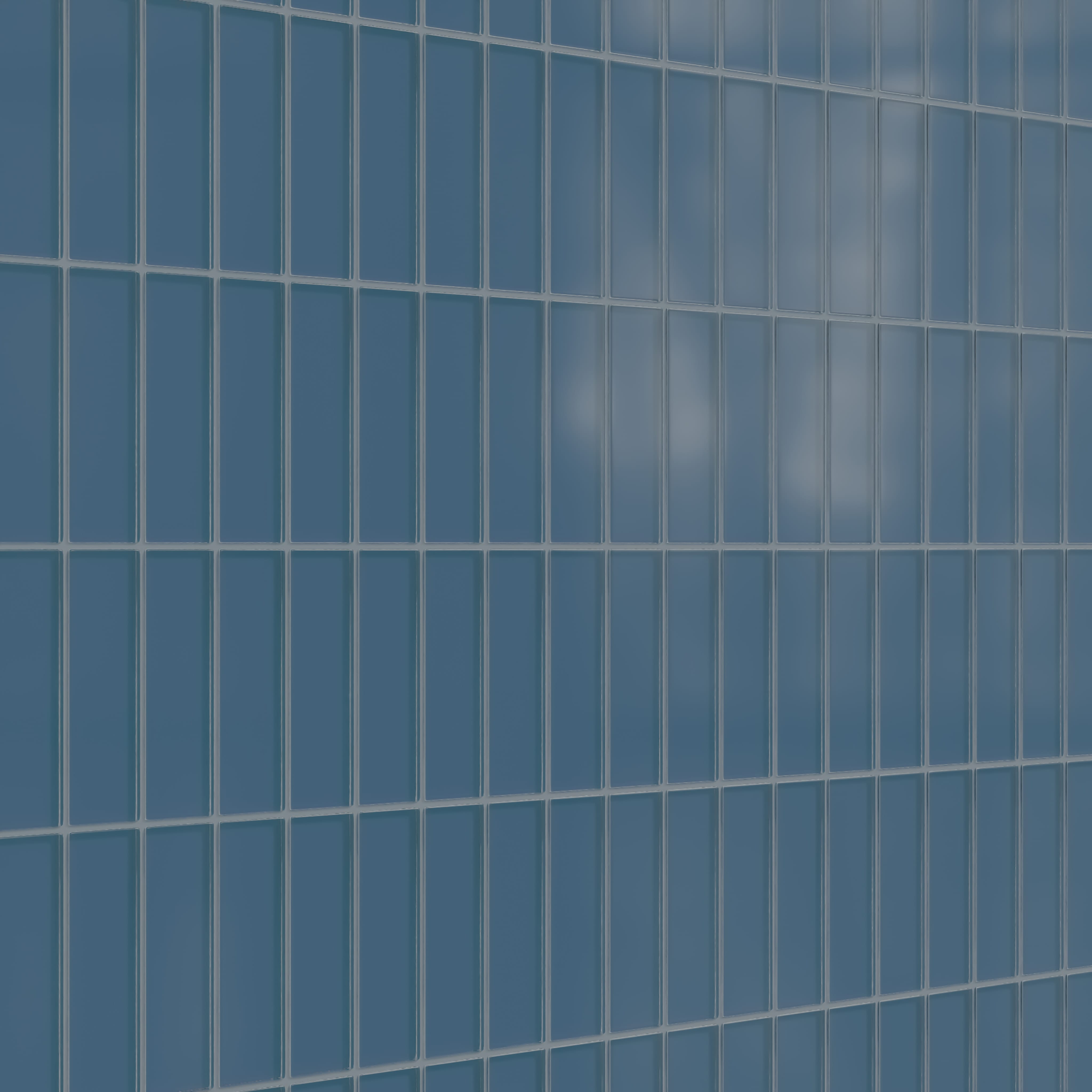 Quick Ship 2x6 Glass Tile in Blue Jay Matte