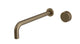 Foundry One Handle Wall Mount 12" Lavatory Faucet with Barrel Knob Handle in Antique Brass