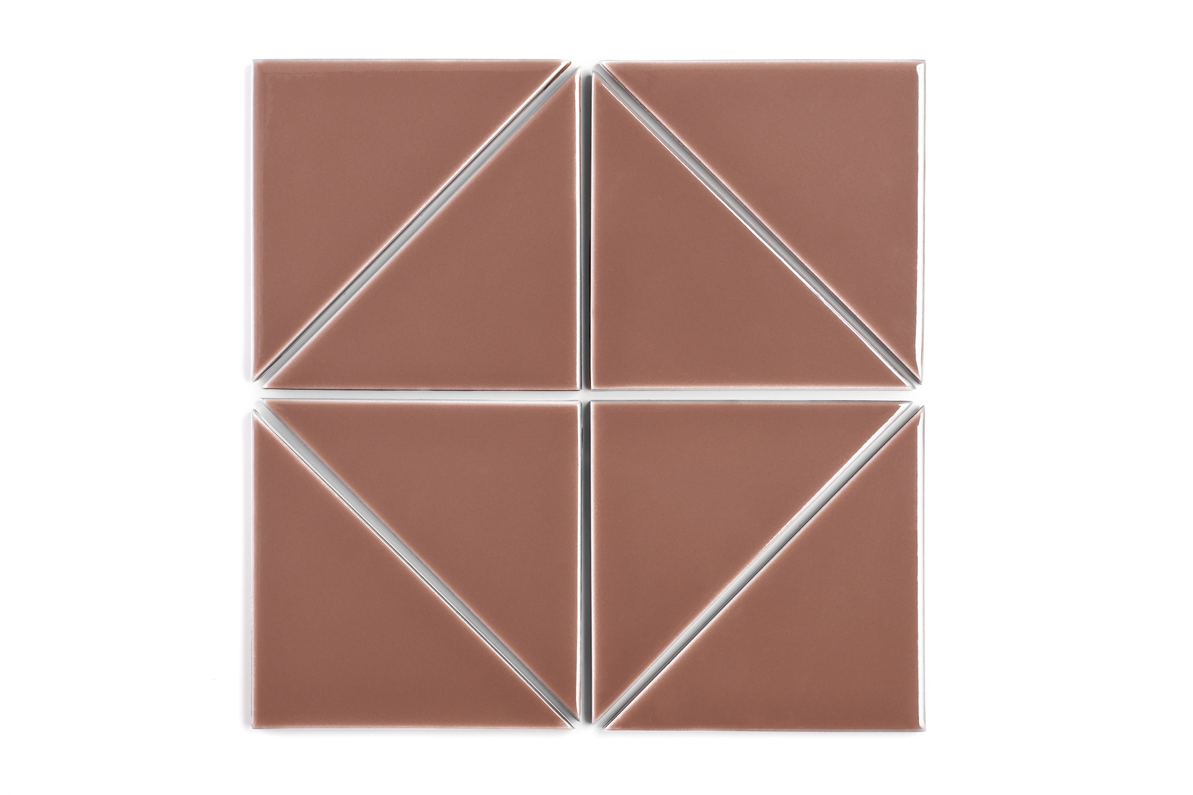 6" Triangle Original Ceramic Tile in Mauve Gloss