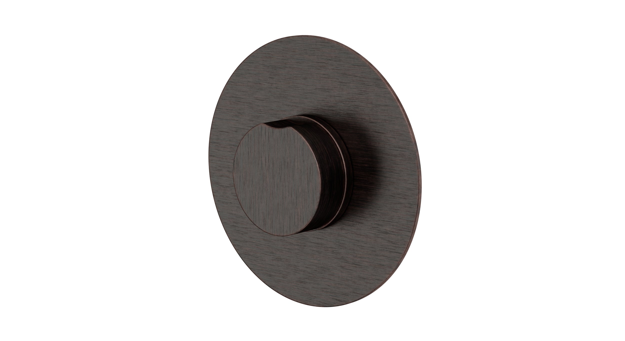 Foundry One Handle Wall Mount Shower Trim with Barrel Knob Handle in Antique Bronze