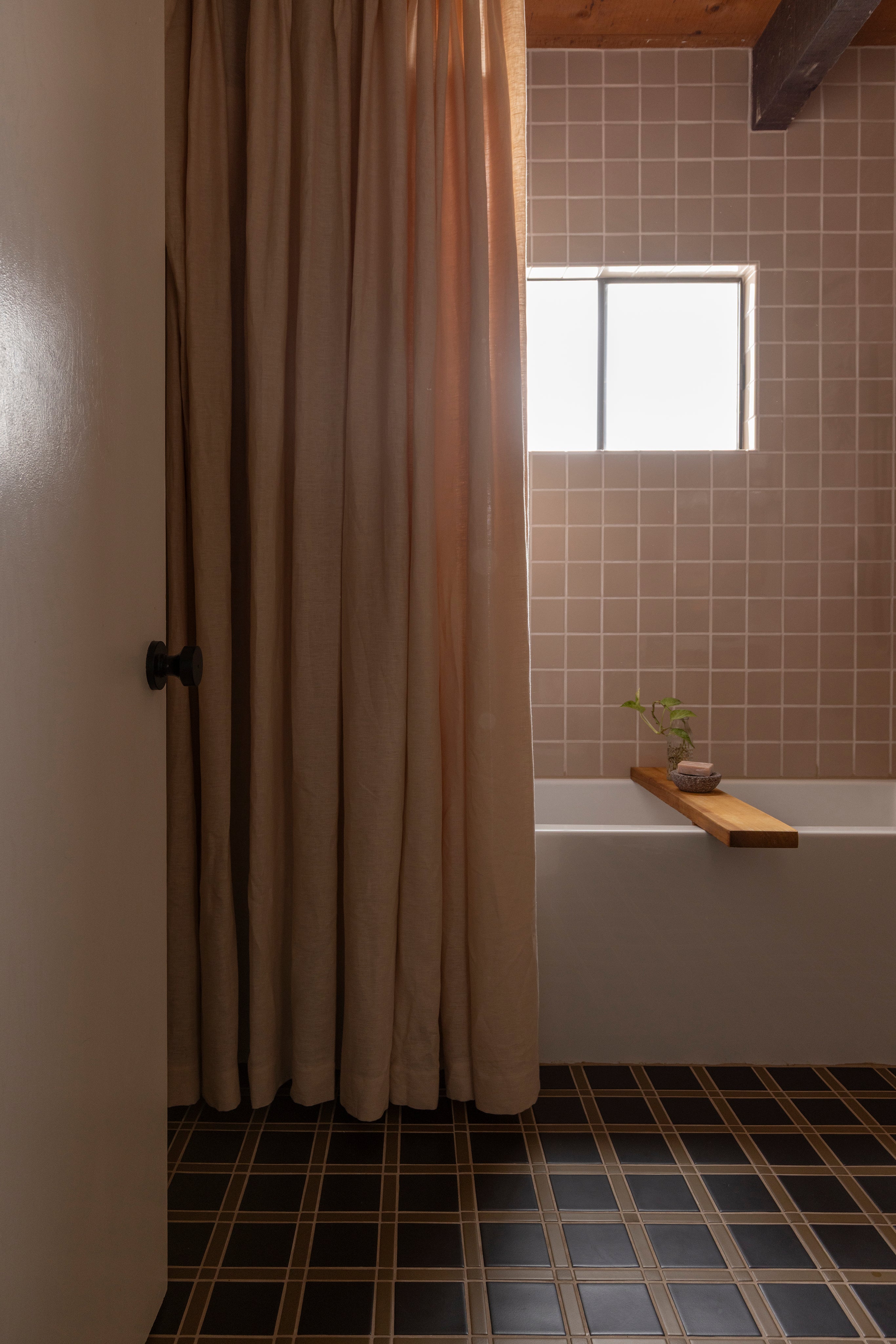 Lattice Sheeted Original Ceramic Tile in Chaparral Matte & Raven Matte