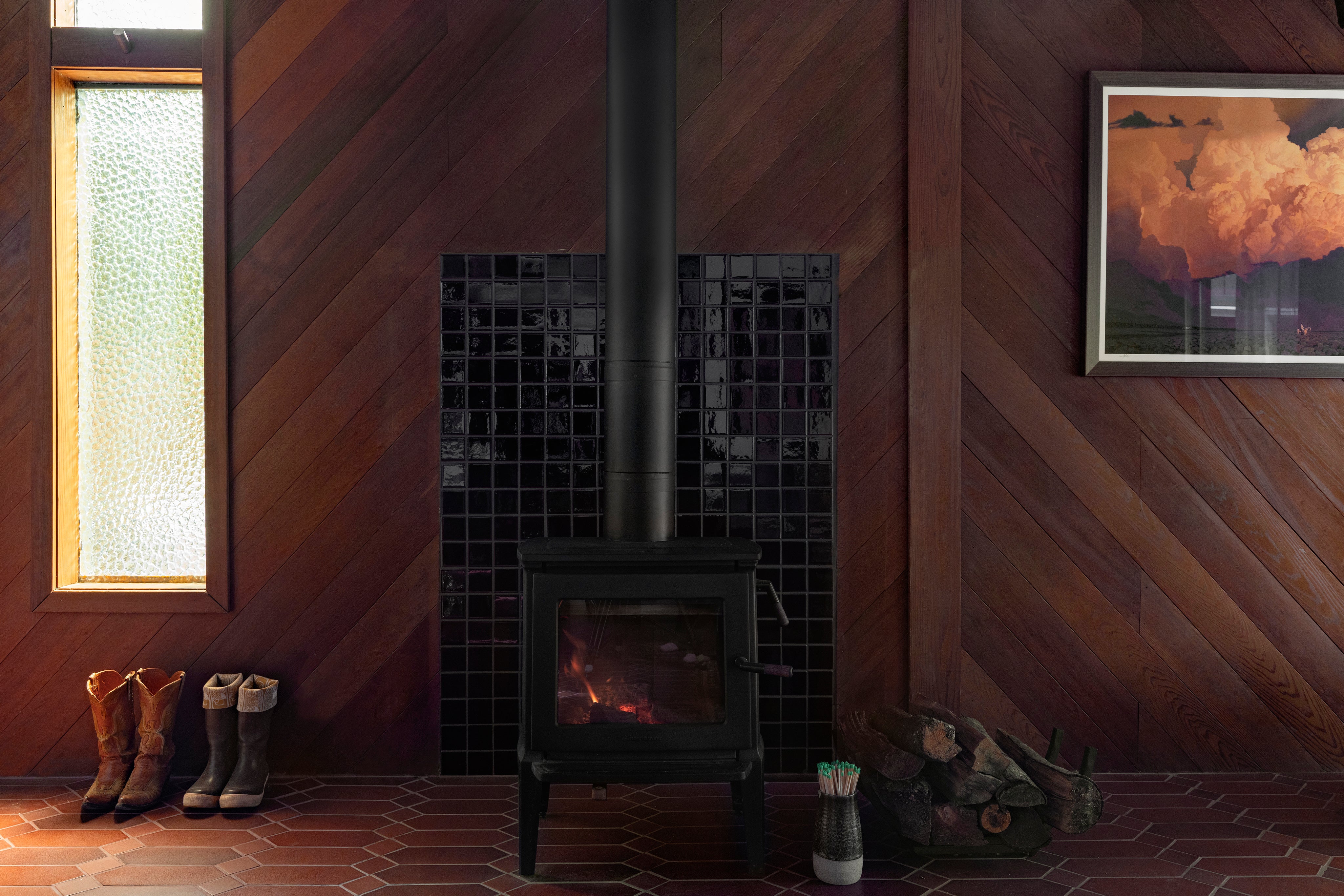 3x3 Straight Set Sheeted Original Ceramic Mosaic Tile in Tiger's Eye