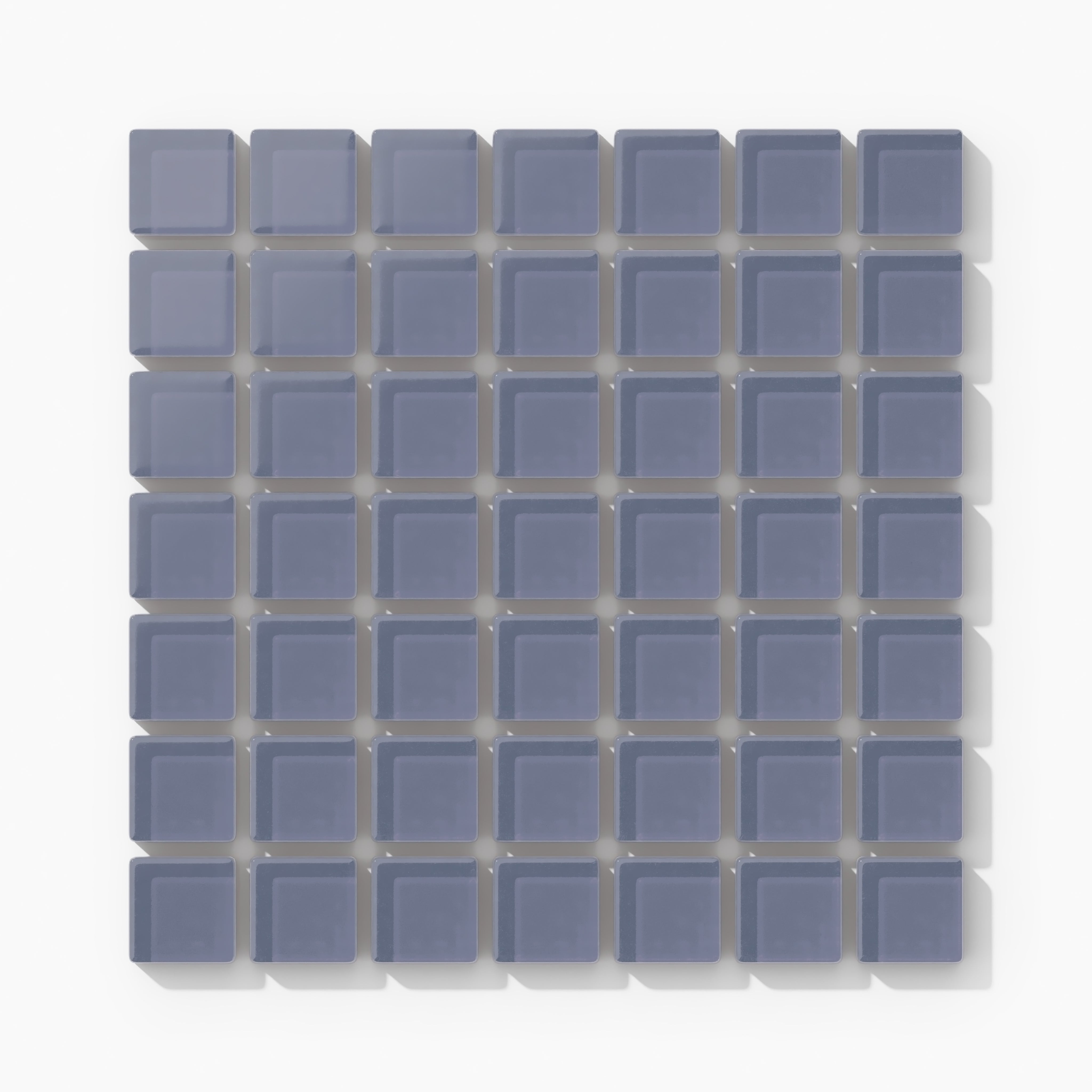 1x1 Straight Set Sheeted Glass Mosaic Tile in Nuthatch Matte