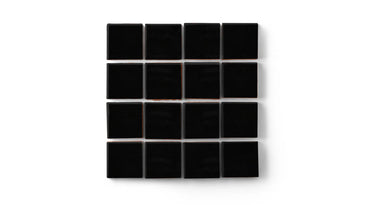 2x2 Straight Set Sheeted Original Ceramic Mosaic Tile in Raven Gloss