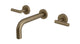 Contour Two Handle Wall Mount 7.5" Lavatory Faucet with Soft Lever Handles in Antique Brass