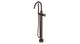 Contour One Handle Floor Mount Gooseneck Bath Trim with Hand Shower and Soft Cross Handle in Architectural Copper