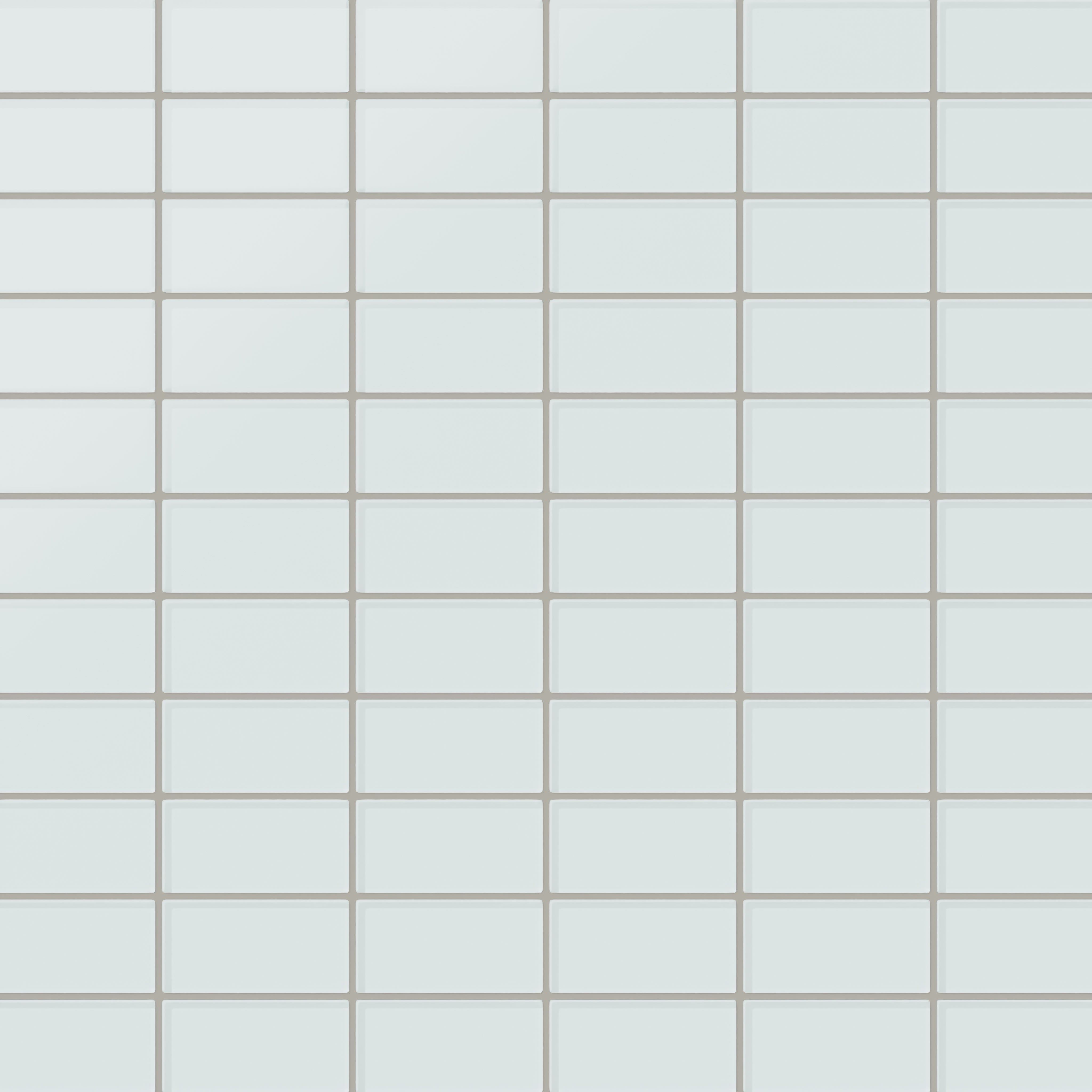 2x4 Straight Set Sheeted Glass Mosaic Tile in Warbler Matte