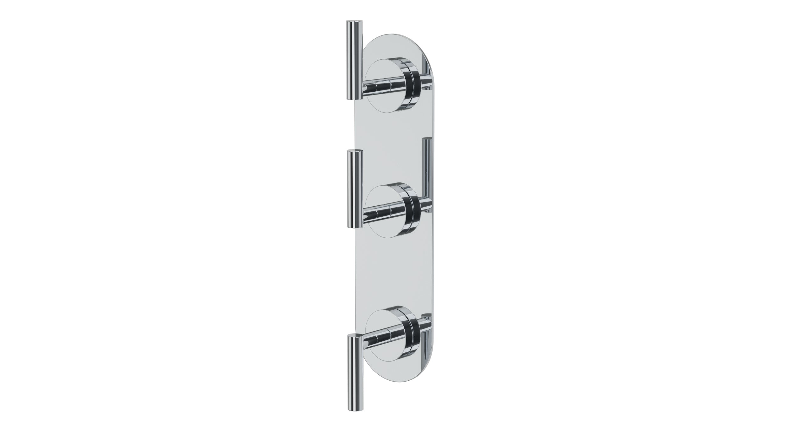 Contour Three Handle Wall Mount Shower Trim with Soft Lever Handles
