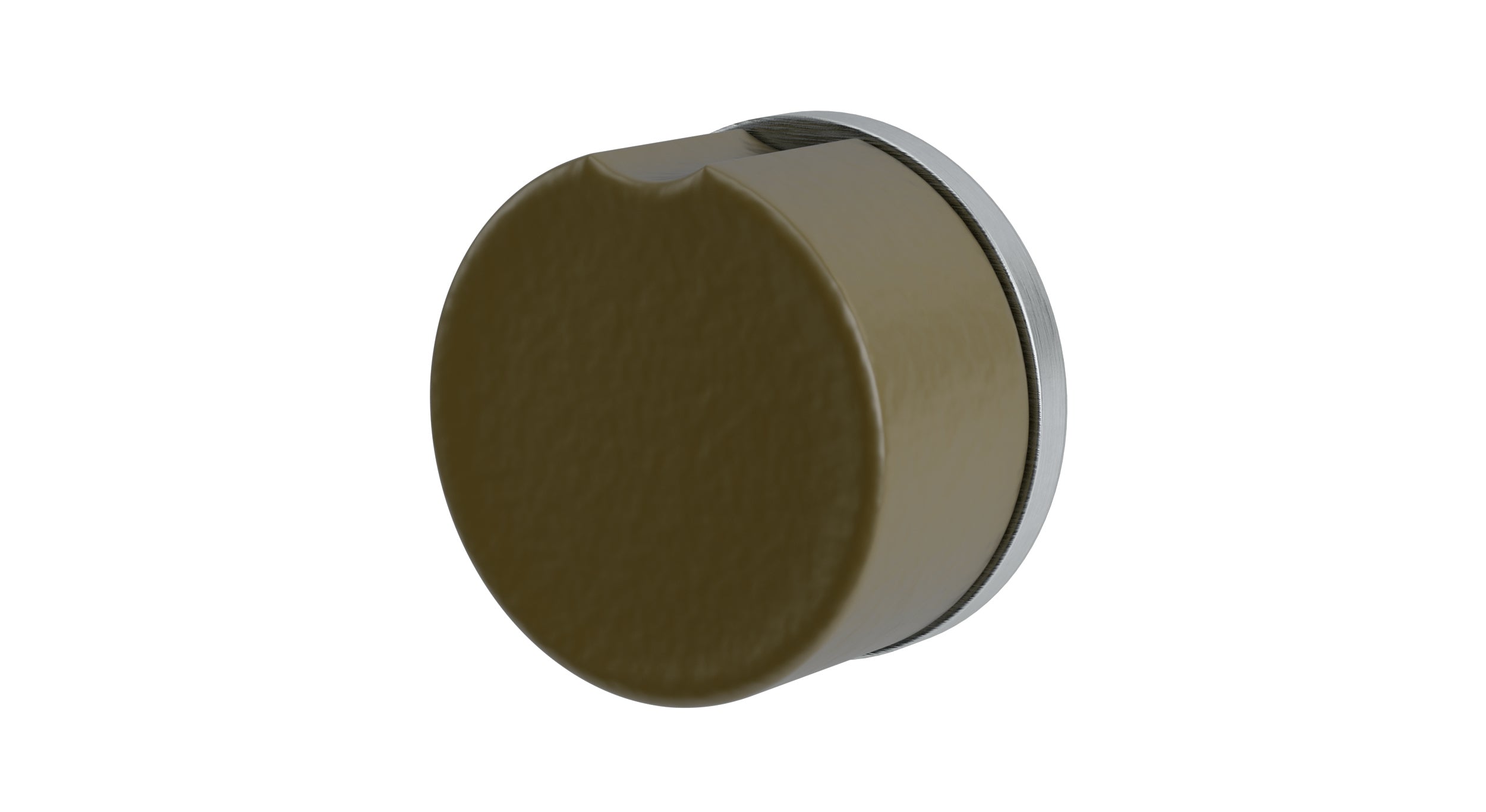 Foundry One Handle Wall Mount Diverter/Volume Control Shower Trim with Groove Ceramic Knob Handle in Satin Chrome