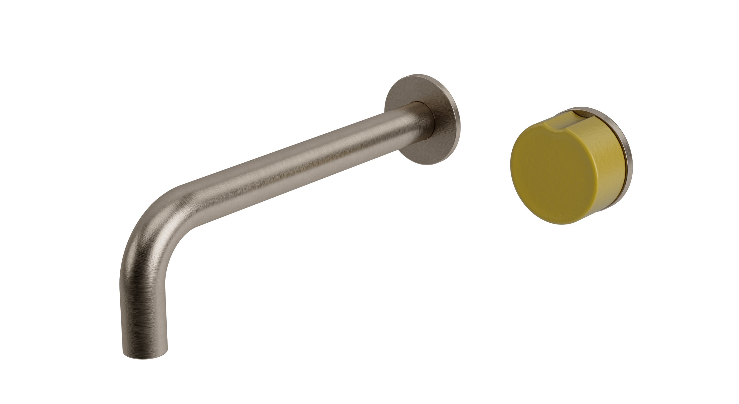 Foundry One Handle Wall Mount 7.5" Lavatory Faucet with Groove Ceramic Knob Handle in Antique Nickel