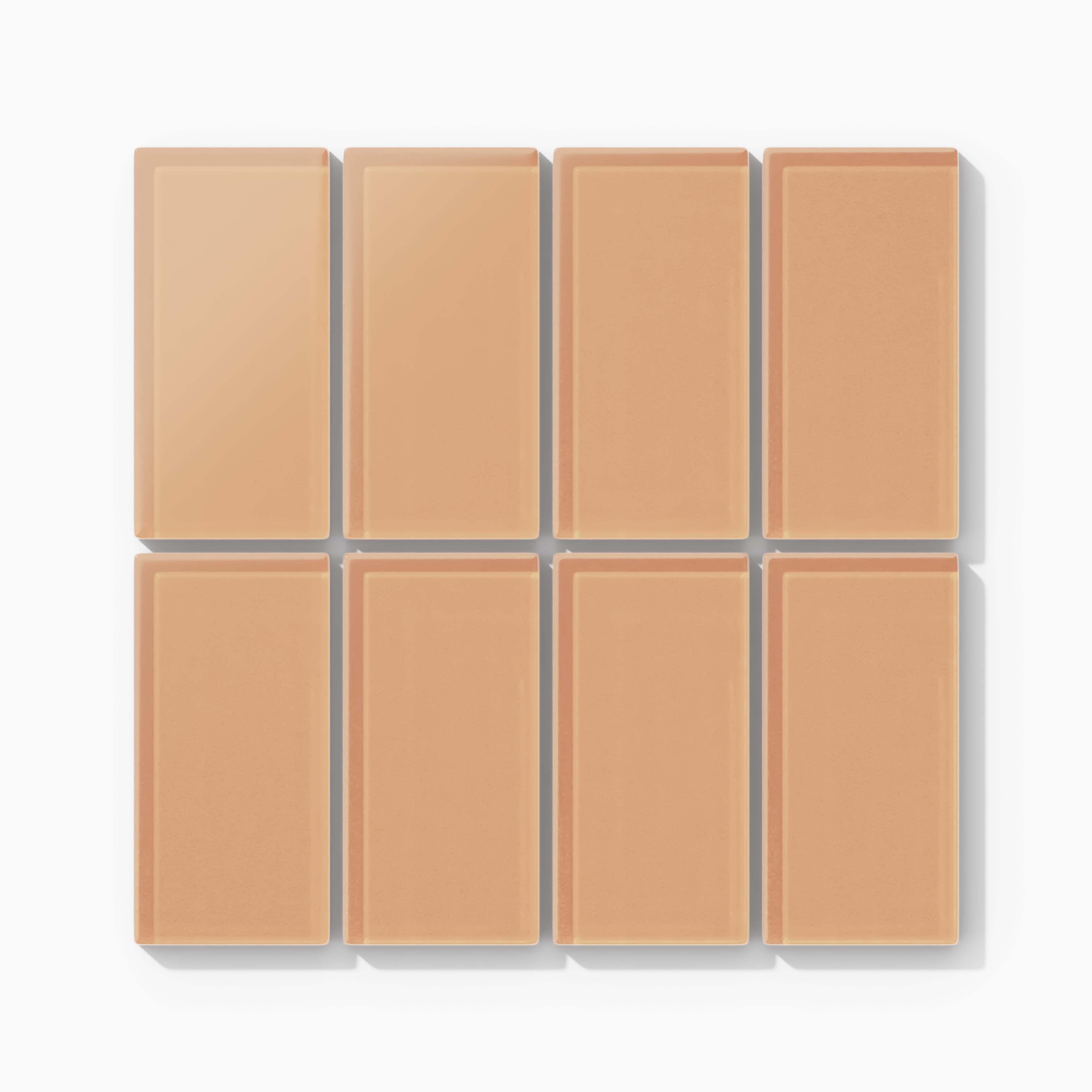 2x4 Straight Set Sheeted Glass Mosaic Tile in Carolina Wren Matte