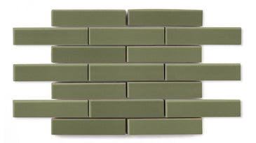 1x4 Half Offset Sheeted Original Ceramic Mosaic Tile in Peabody Gloss