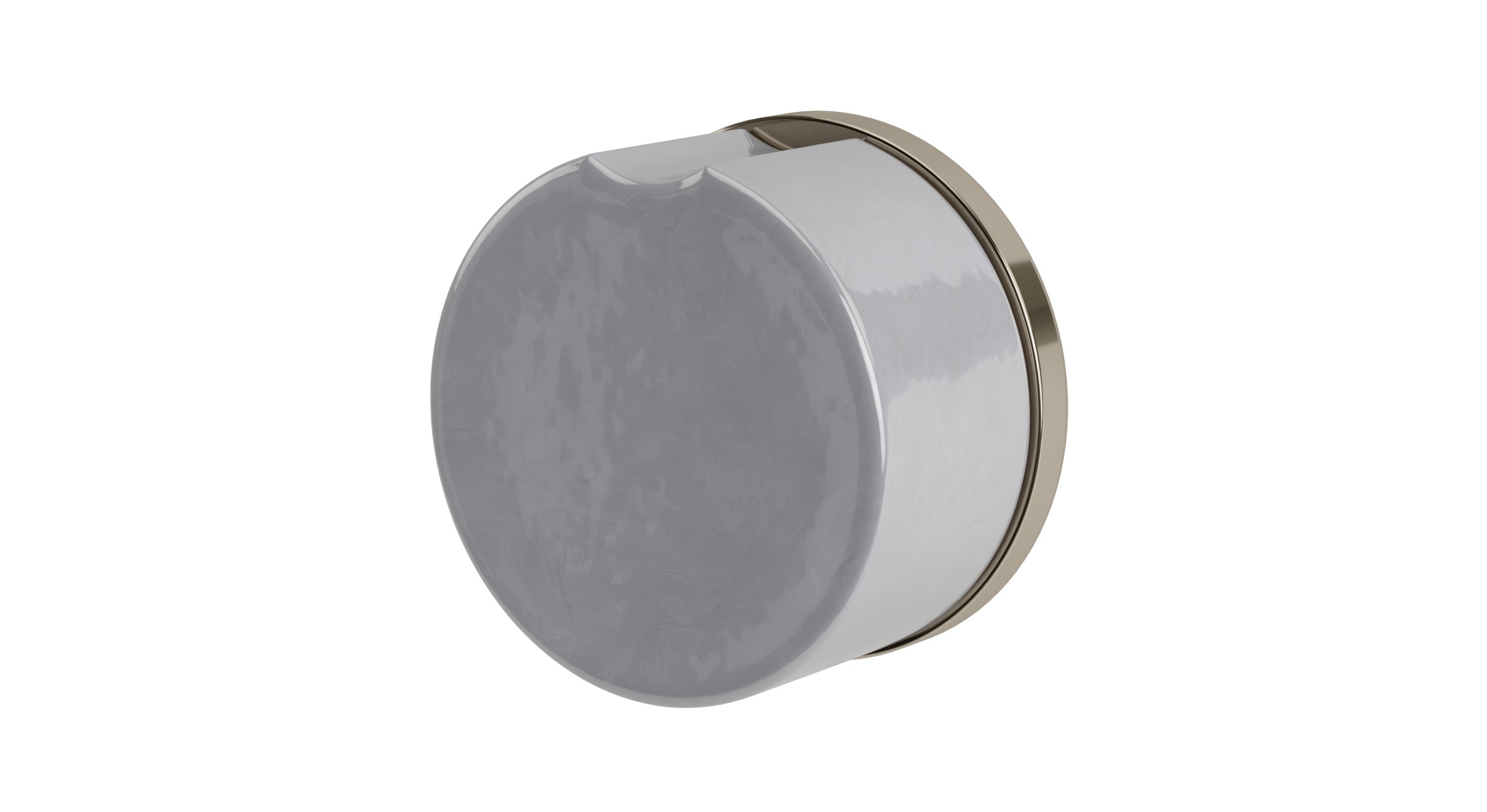 Foundry One Handle Wall Mount Diverter/Volume Control Shower Trim with Groove Ceramic Knob Handle in Polished Nickel