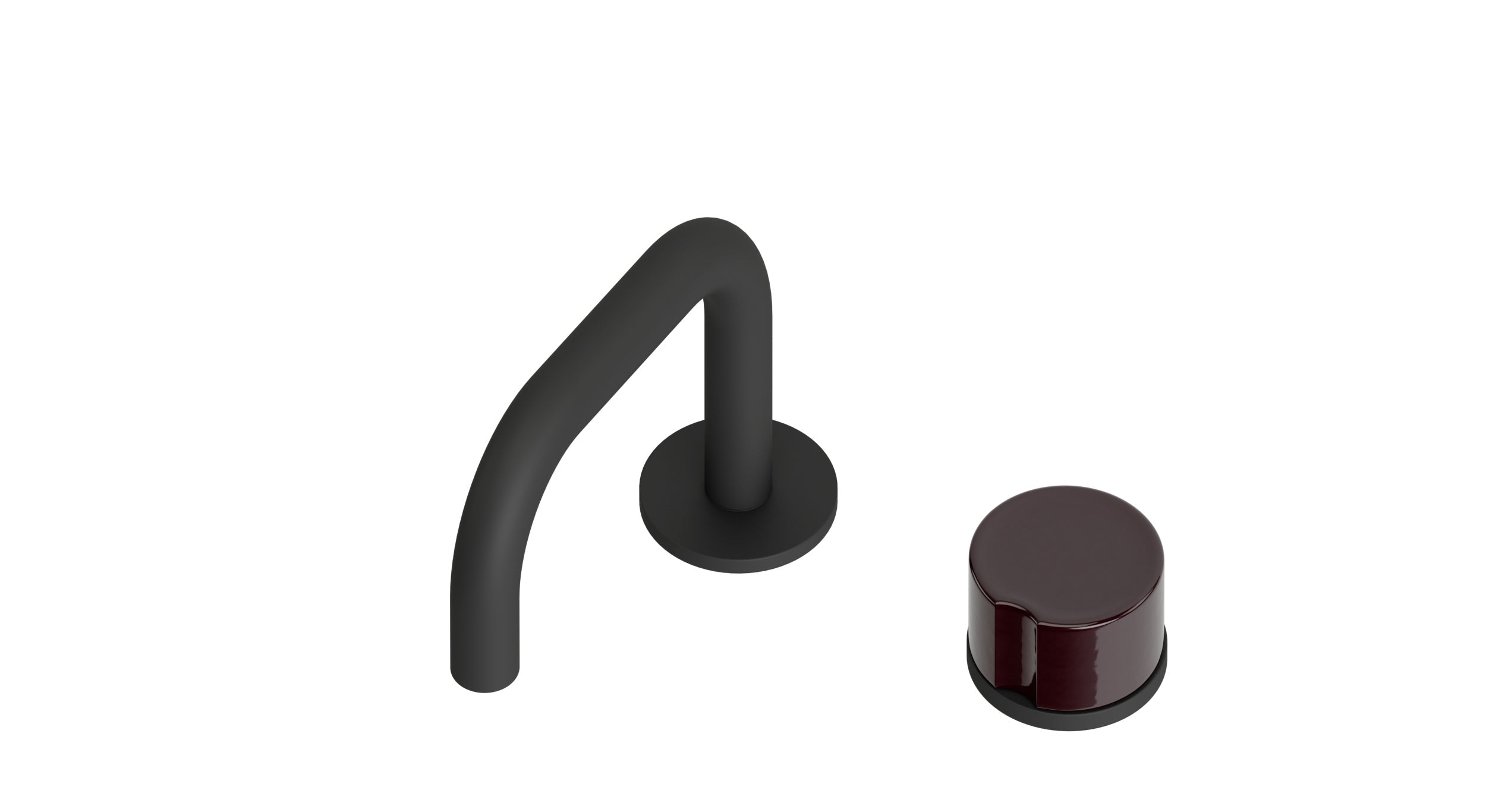 Foundry One Handle Deck Mount Squaretop Lavatory Faucet with Groove Ceramic Knob Handle in Matte Black
