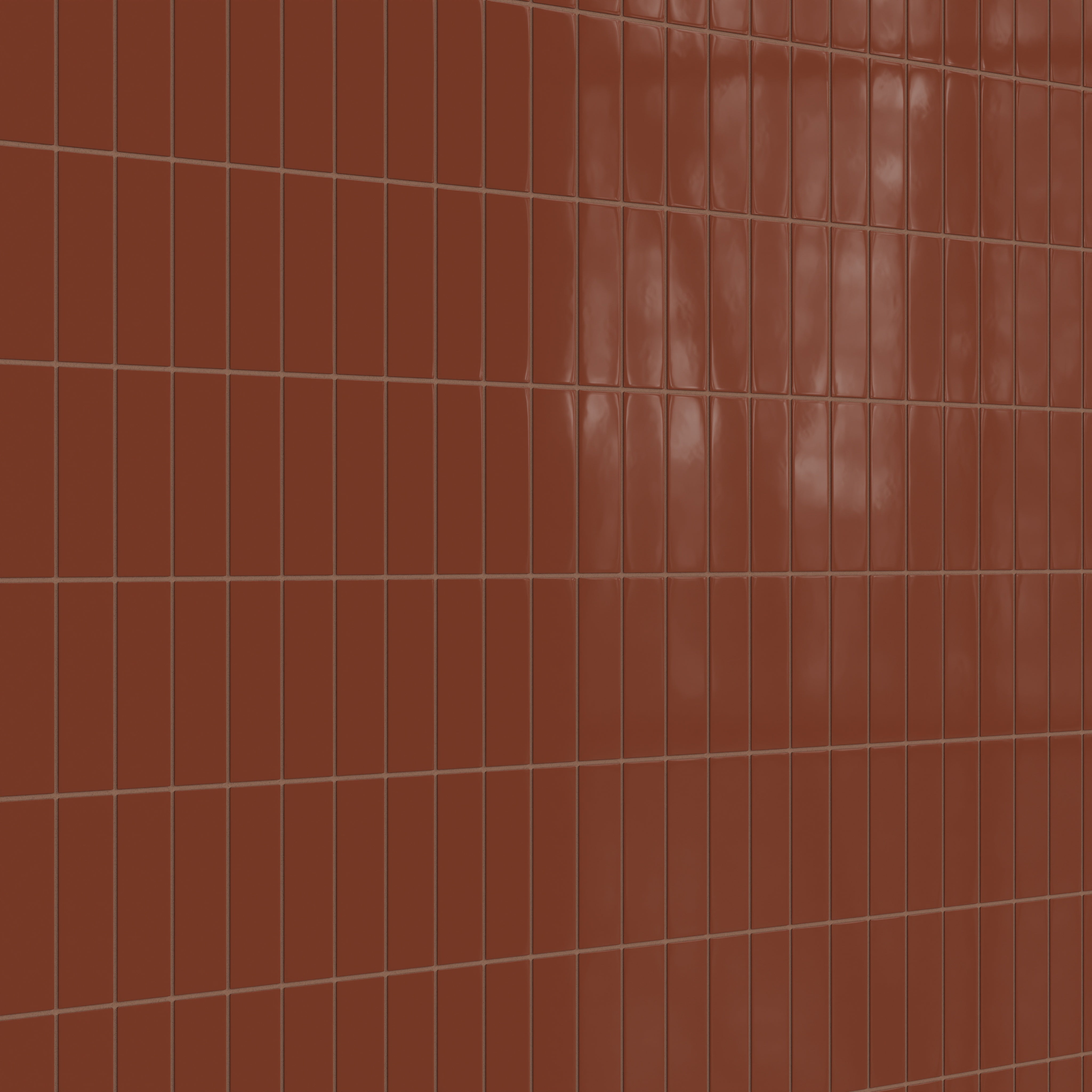 2x6 Natural Press Ceramic Tile in Red Iron Oxide Gloss