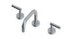 Contour Two Handle Deck Mount Squaretop Lavatory Faucet with Soft Lever Handles in Satin Chrome
