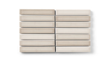 1x6 Straight Set Sheeted Original Ceramic Mosaic Tile in Sand Dune Gloss