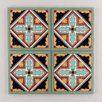 6x6 Handpainted Sample Old California #4  in Warm Motif