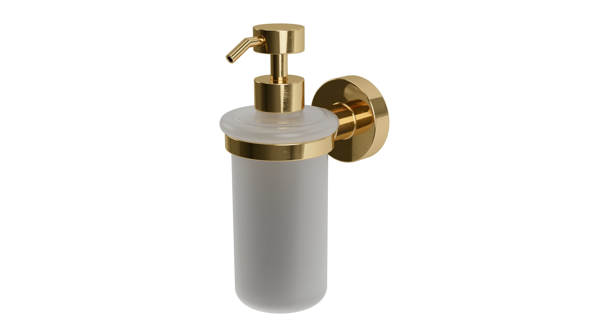 Flatiron Round Soap Dispenser in Polished Brass