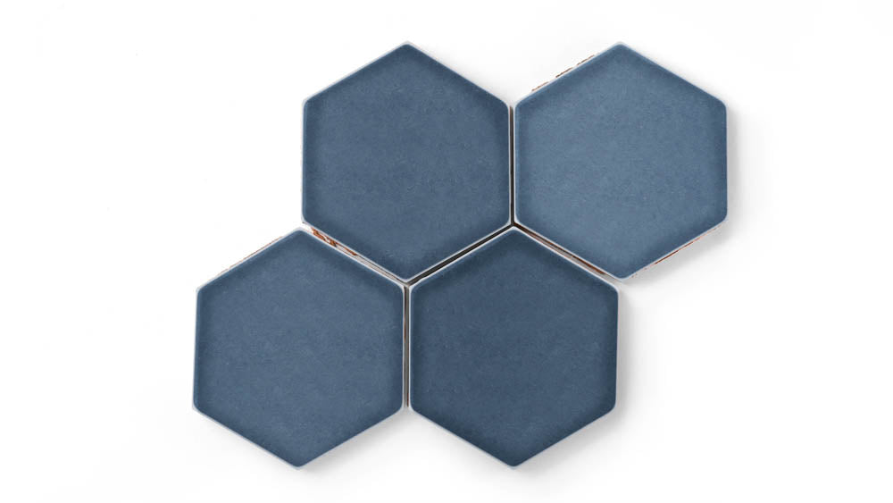 6" Hexagon Original Ceramic Tile in Slate Blue Gloss