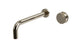 Foundry One Handle Wall Mount 10" Lavatory Faucet with Barrel Knob Handle in Polished Nickel