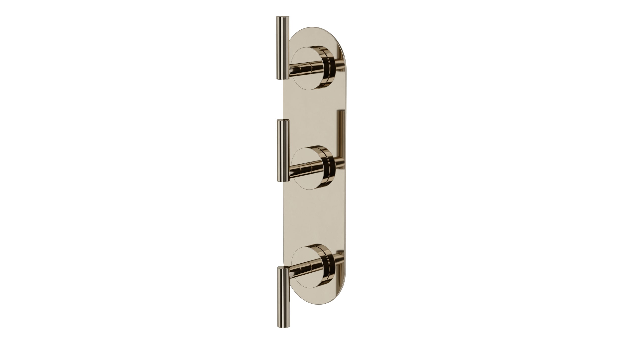 Contour Three Handle Wall Mount Shower Trim with Soft Lever Handles