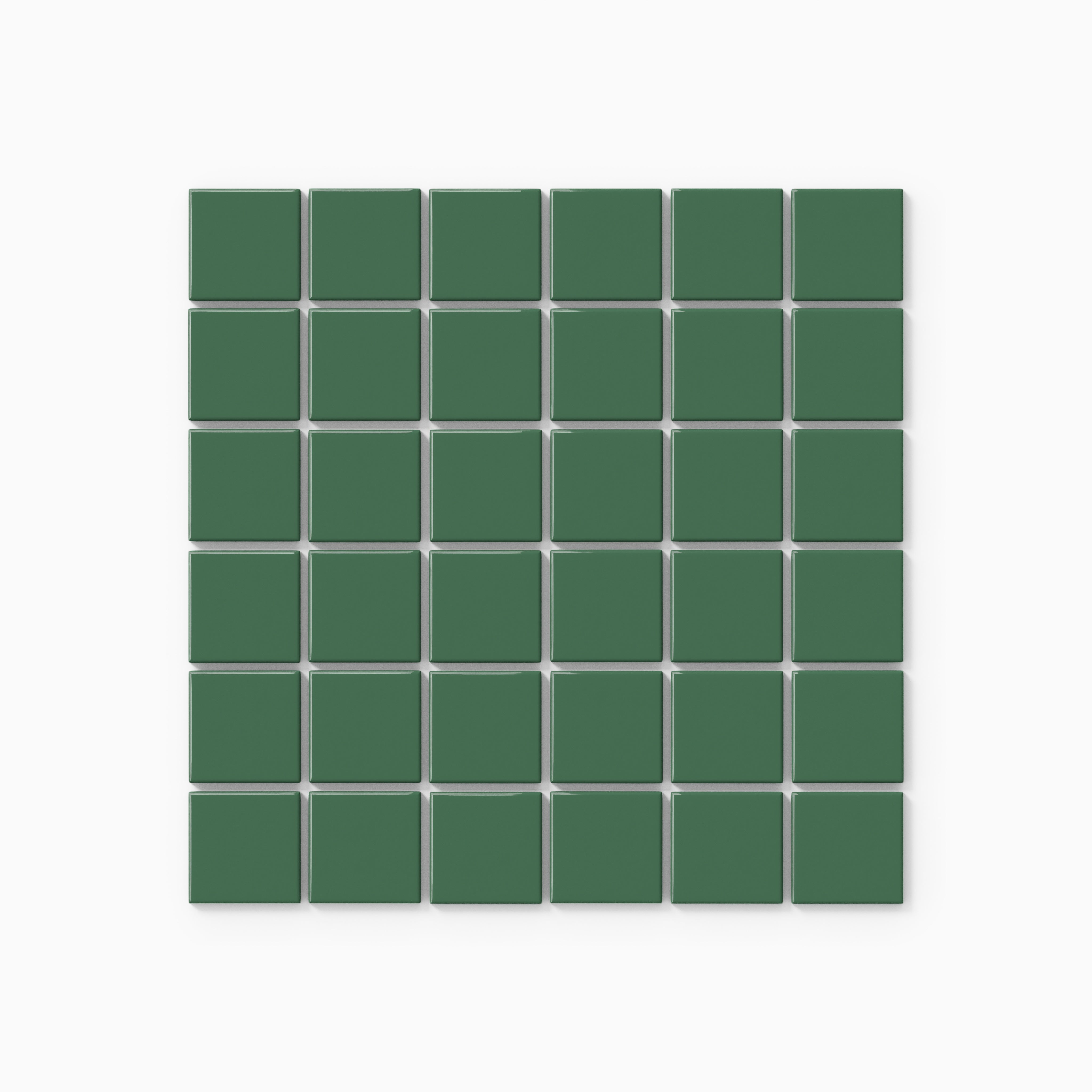 2x2 Straight Set Sheeted Natural Press Ceramic Mosaic Tile in Viridian Gloss