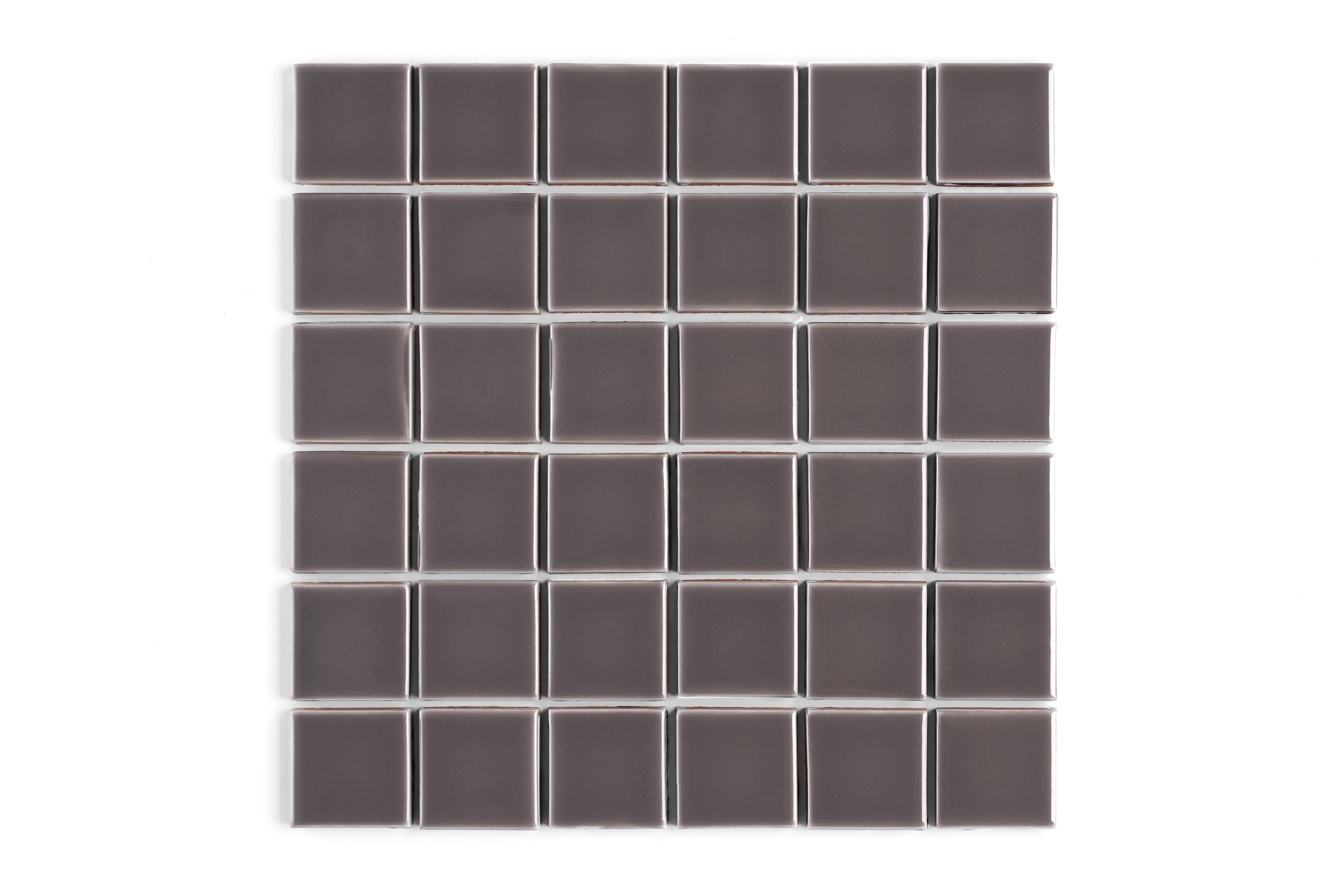 2x2 Straight Set Sheeted Original Ceramic Mosaic Tile in Kalamata Gloss