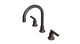 Emerson Two Handle Deck Mount Gooseneck Lavatory Faucet with Classic Lever Handles in Antique Bronze